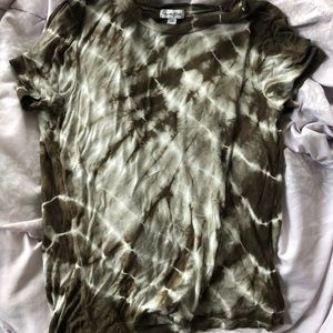 y2k dark green tie dye top